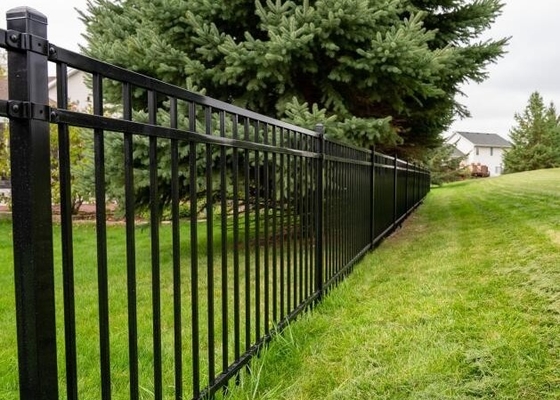 Security Decorative Architecture Wrought Iron Steel Fence For Garden