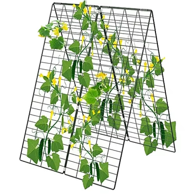34" X 48" Foldable Cucumber Trellis With Garden Stakes And Zip Ties Plant Support