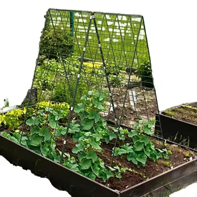 34" X 48" Foldable Cucumber Trellis With Garden Stakes And Zip Ties Plant Support