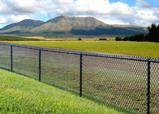 Low Carbon Iron 1.8 M Chain Link Fence , 15m Length/Roll Sports Fence Panels