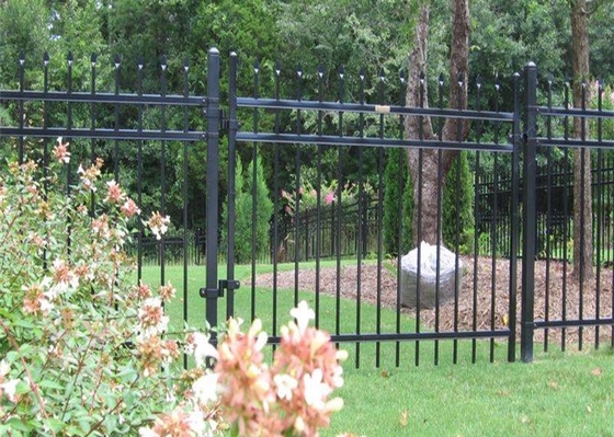 Metal Anti Corrosion 210cm Tall Flat Top Tubular Fencing For Parks