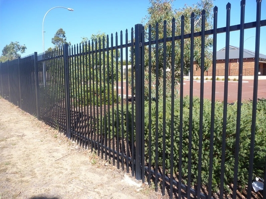 2.1m High Security Q195 Pipe Wrought Iron Steel Fence Panels And Posts