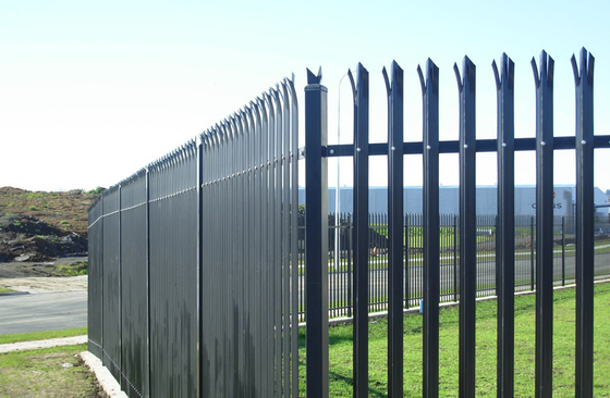 CE Black 1.2 Metres Steel Palisade Fencing With Triple Pointed Top