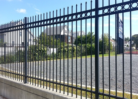 Corrosion Resistant 72'' High Commercial Wrought Iron Fencing With Black Rod