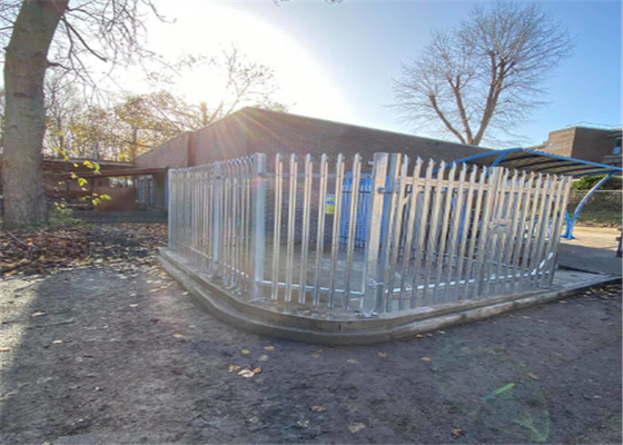 Powder Coated 1.8m High Steel Palisade Fencing With Double Gate