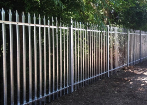 Galvanised Security Palisade Fencing Triple Point W Section Metal