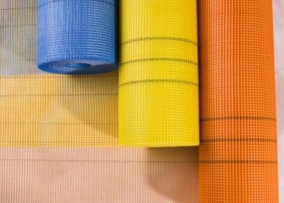 Orange Fiberglass Mesh Fabric Chemical Stability For Wall Reinforcement